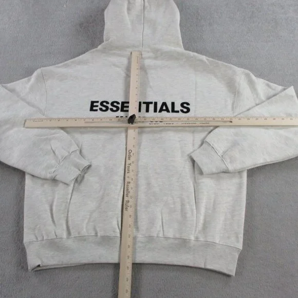 Fear of God Essentials Hoodie Mens Medium Light Oatmeal Heather Sweatshirt NEW - Picture 9 of 12